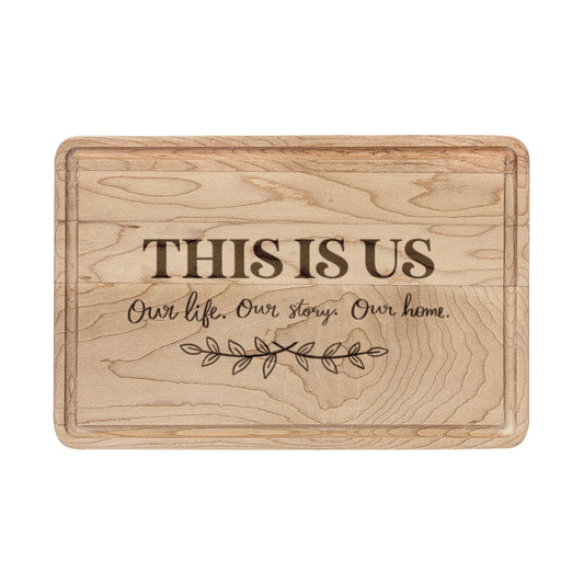 Personalized Wooden Cutting Board - "This Is Us" Engraved Kitchen Decor