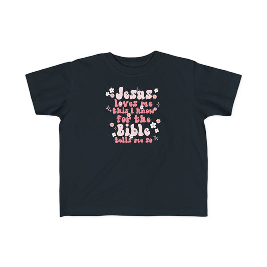 Rabbit Skins Cute Jesus Loves Me Toddler Tee, Christian Kids Shirt, Faith-Based Fashion, Religious Gifts, Toddler Outfit, Baby Shower Gift