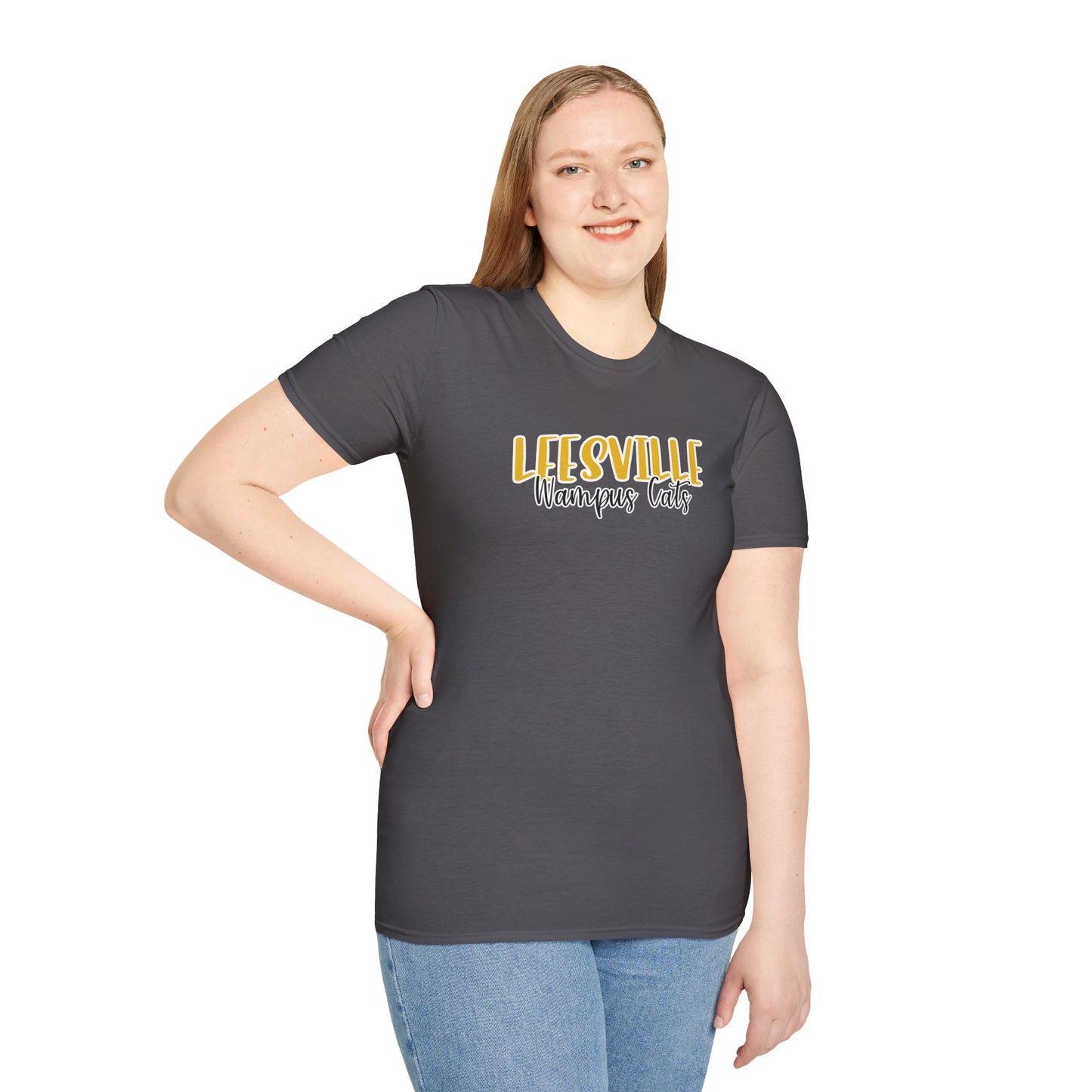 Copy of Gildan Leesville Wampus Cats Style 2 Unisex Softstyle T-Shirt, Cute Graphic Tee, Team Spirit Shirt, Casual Wear, Gift for Fans