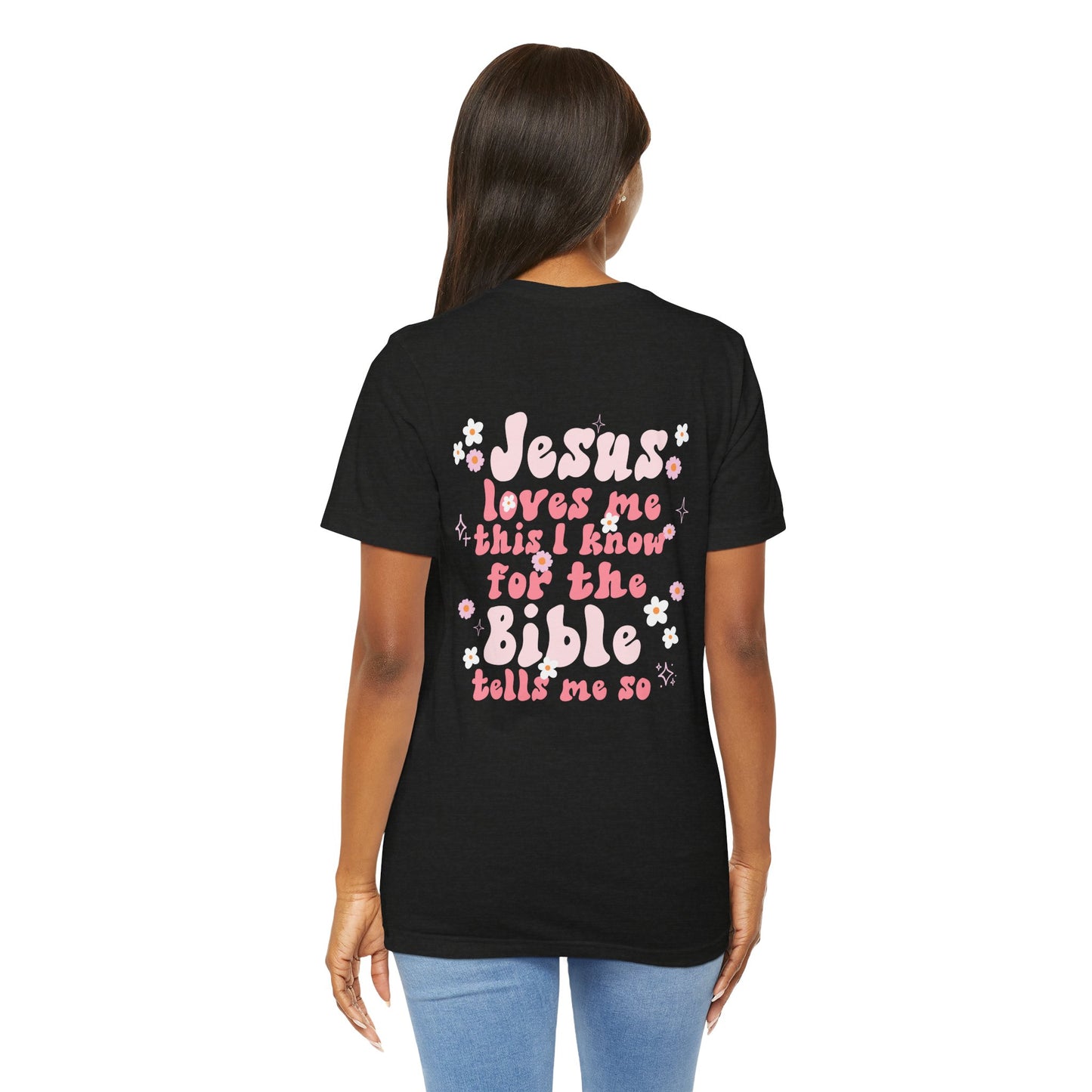 Bella + Canvas Unisex Christian Tee - Jesus Loves Me Short Sleeve Shirt, Faith-Based Gift, Casual Wear, Bible Verse T-Shirt, Perfect for Church Events