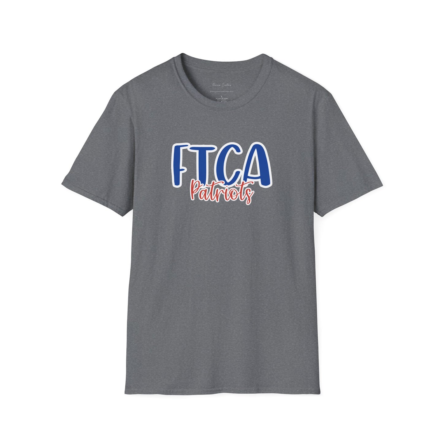 Gildan Faith Training Christian Academy Patriots Style 2 Unisex Softstyle T-Shirt, Cute Graphic Tee, Team Spirit Shirt, Casual Wear, Gift for Fans