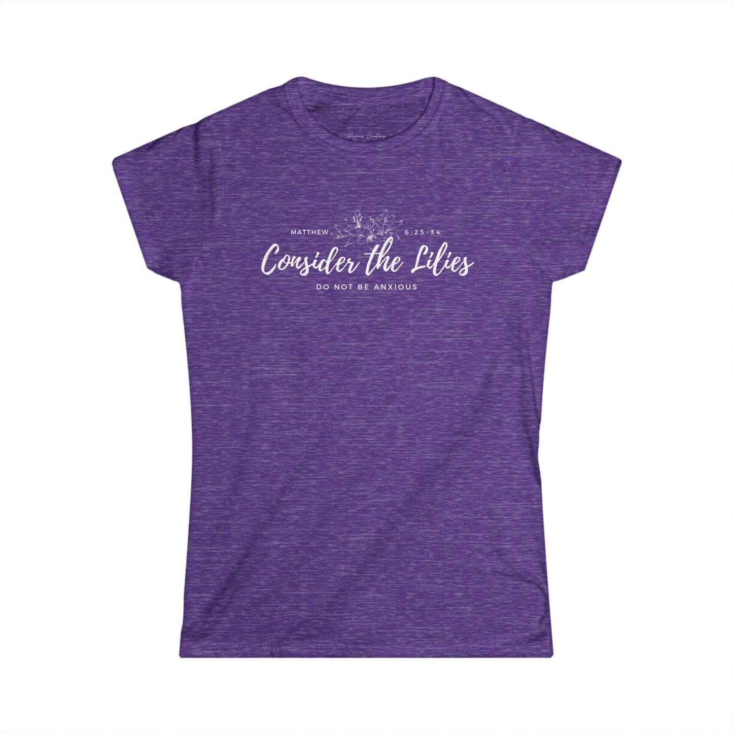 Gildan Inspirational Women's Tee - Consider the Lilies, Motivational Tshirt, Gift for Her, Faith Based Apparel, Christian Clothing, [...]