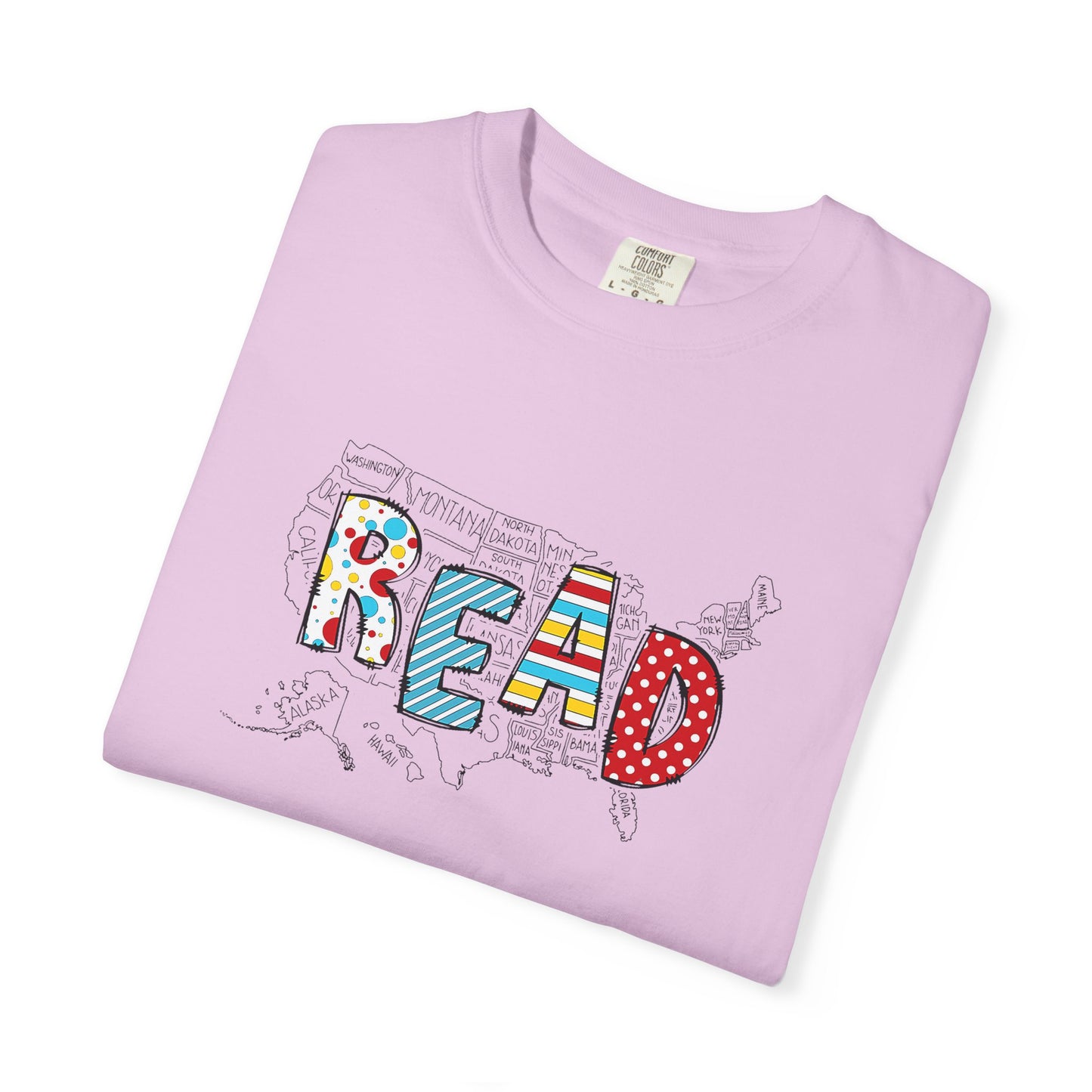 Comfort Colors Unisex Read across the US - Perfect for Teachers, Back to School, Gifts, Classroom Apparel, Casual Wear
