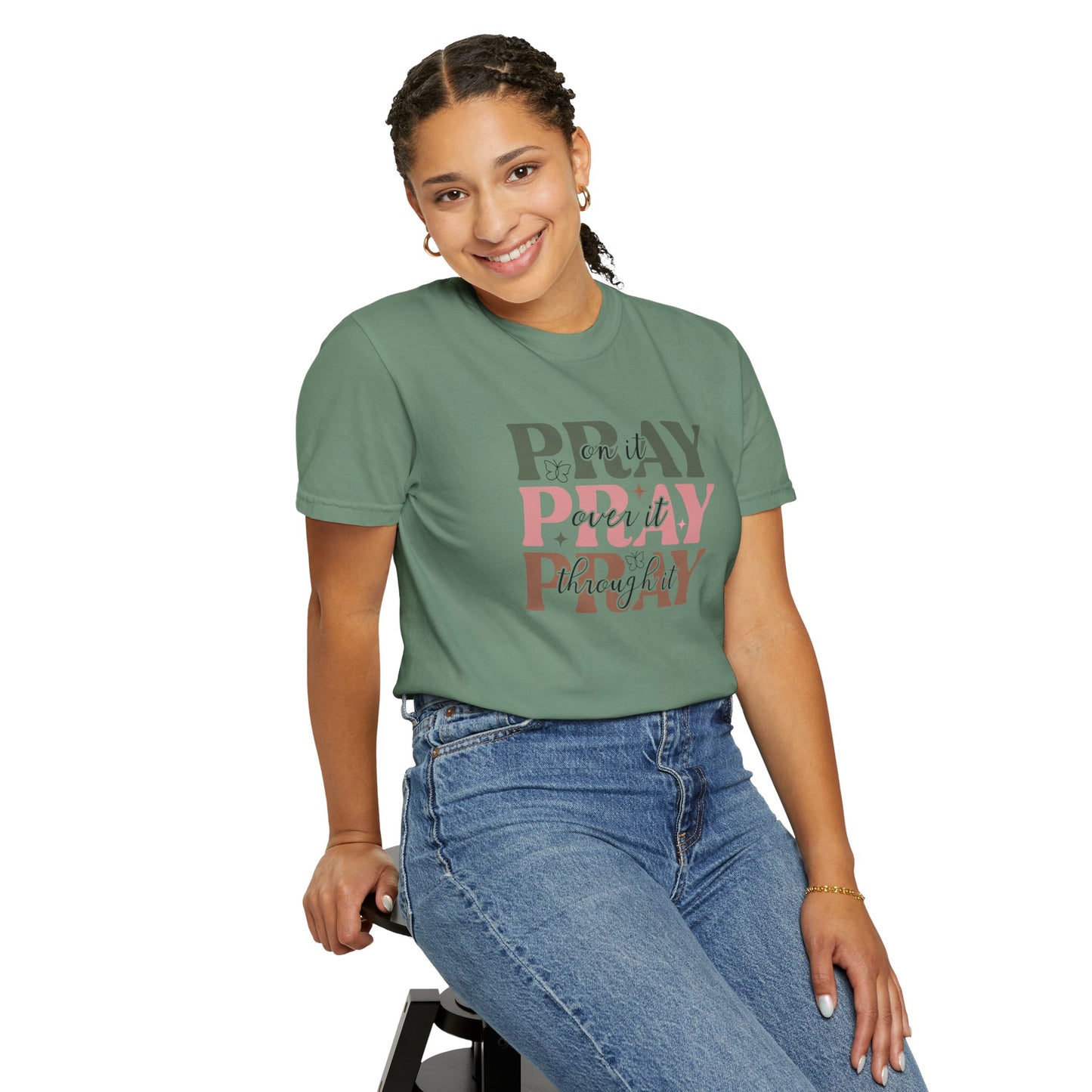 Pray About It Unisex Garment-Dyed T-shirt | Inspirational Tee, Faith Shirt, Casual Wear, Gift for Christians, Spiritually Uplifting Apparel