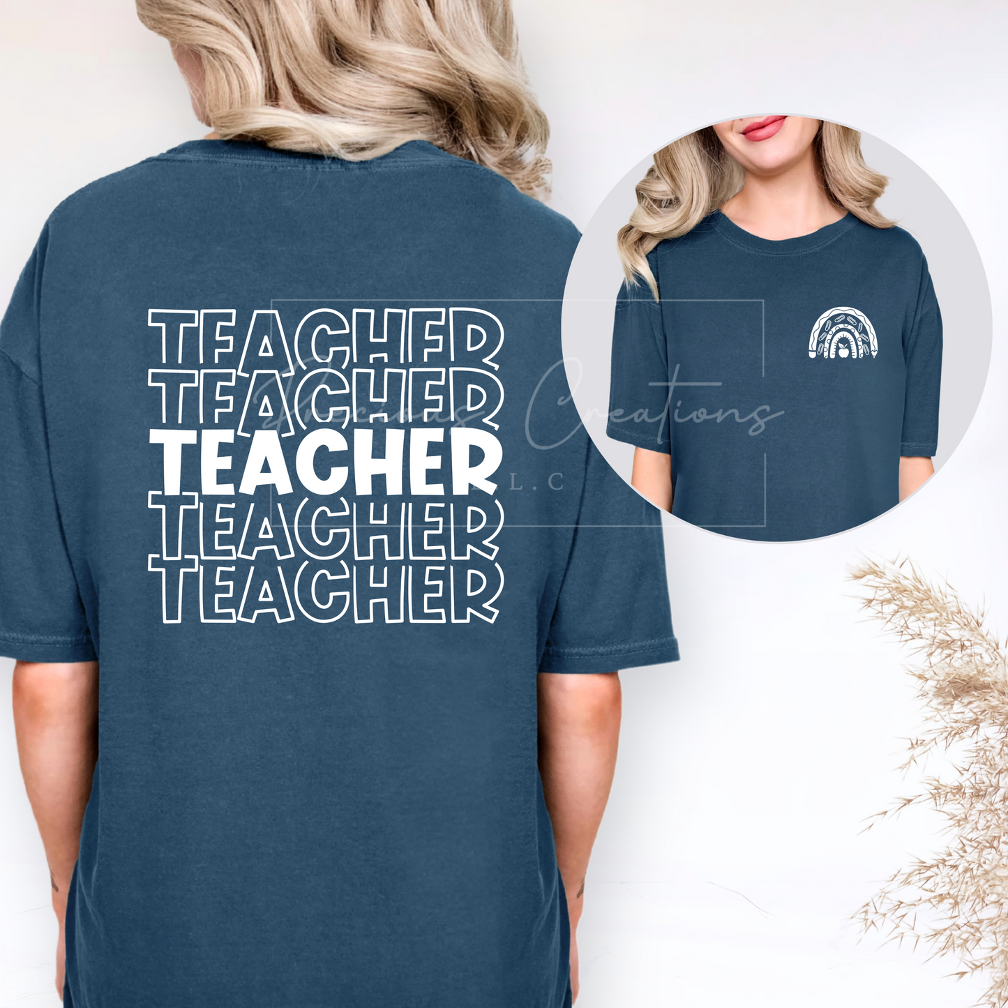 Boho Rainbow Teacher Comfort Colors Tee