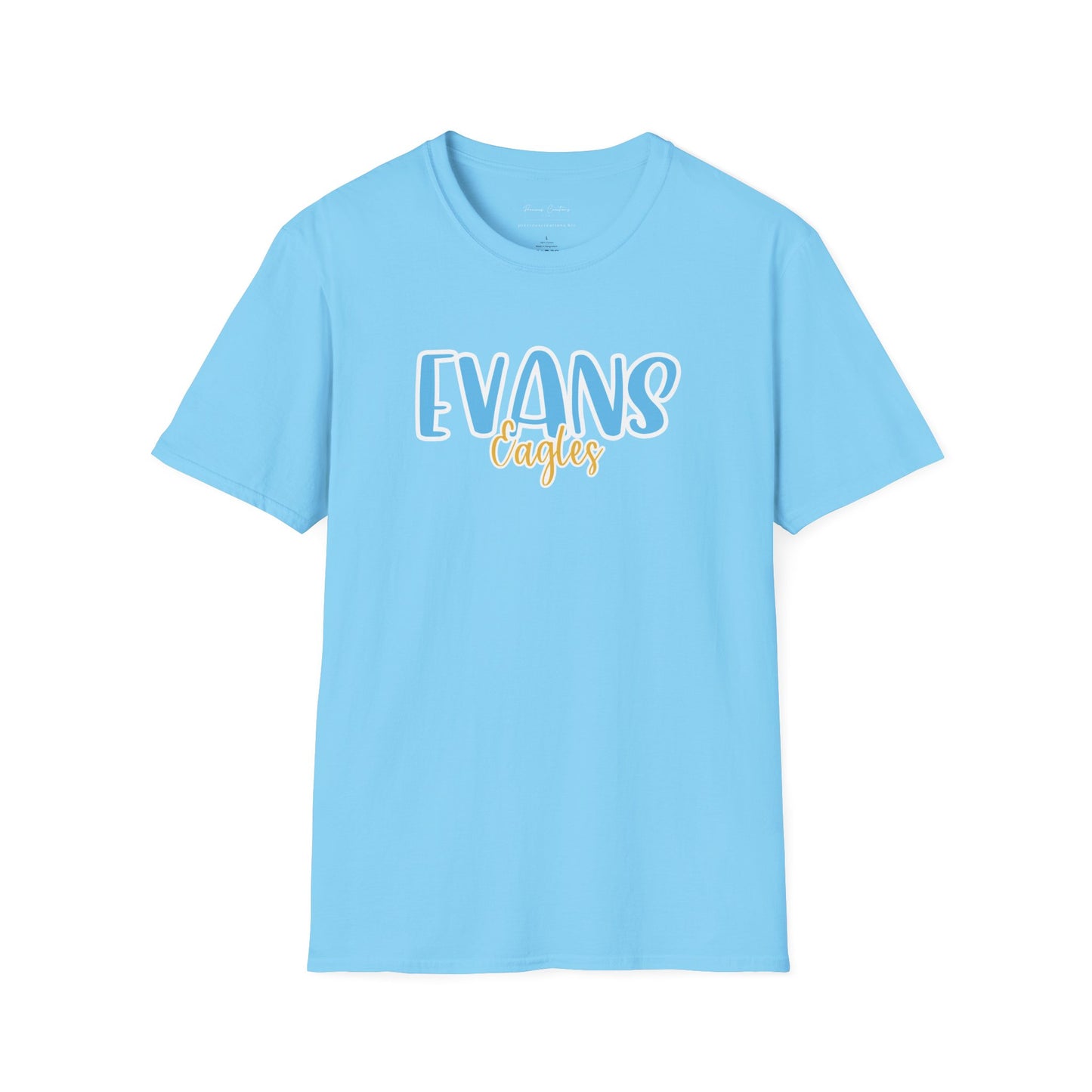 Gildan Evans Eagles Style 2 Unisex Softstyle T-Shirt, Cute Graphic Tee, Team Spirit Shirt, Casual Wear, Gift for Fans