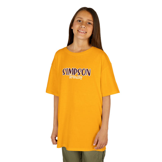 Gildan Kids Heavy Cotton Tee with Simpson Broncos Style 2 Design, Cute Children's T-Shirt, School Spirit Apparel, Gift for Young Fans, Sporty Kids Wear