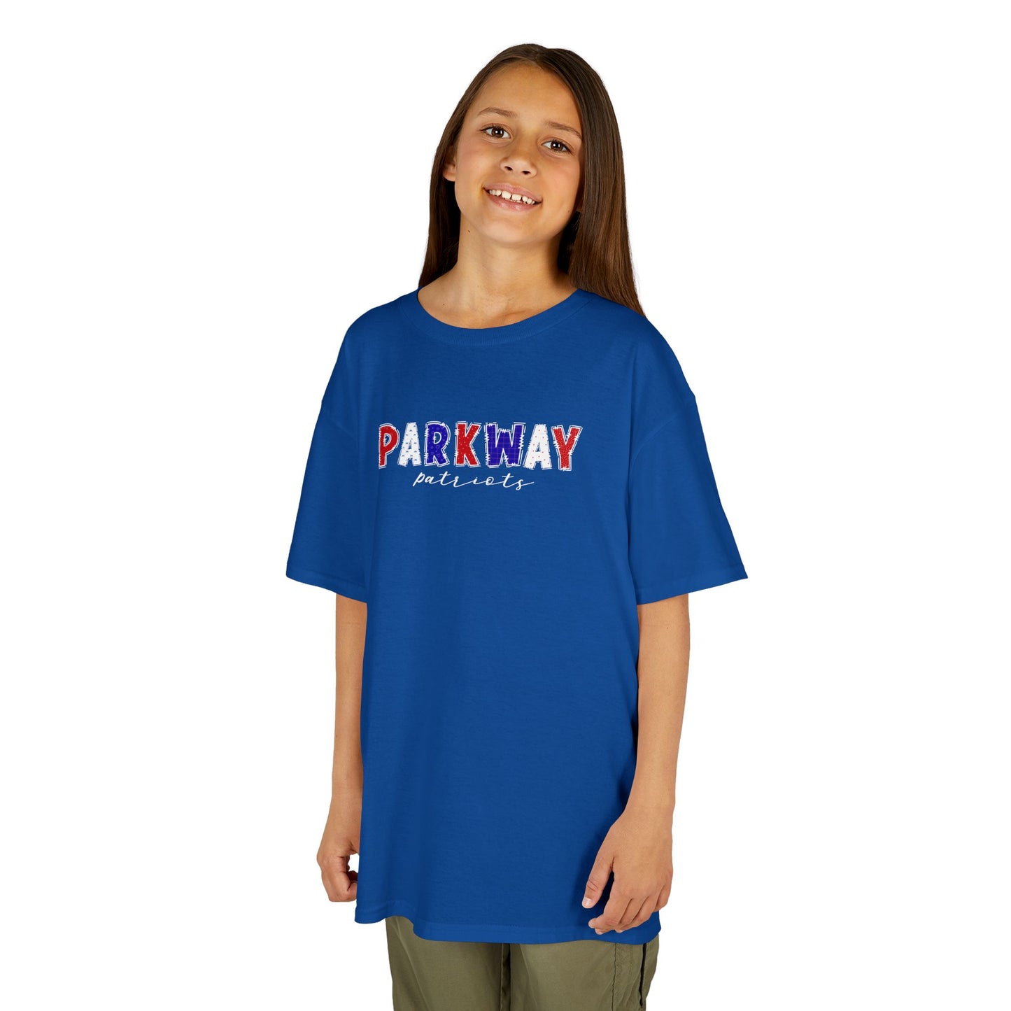 Gildan Kids Heavy Cotton Tee with Parkway Patriots Design, Cute Children's T-Shirt, School Spirit Apparel, Gift for Young Fans, Sporty Kids Wear