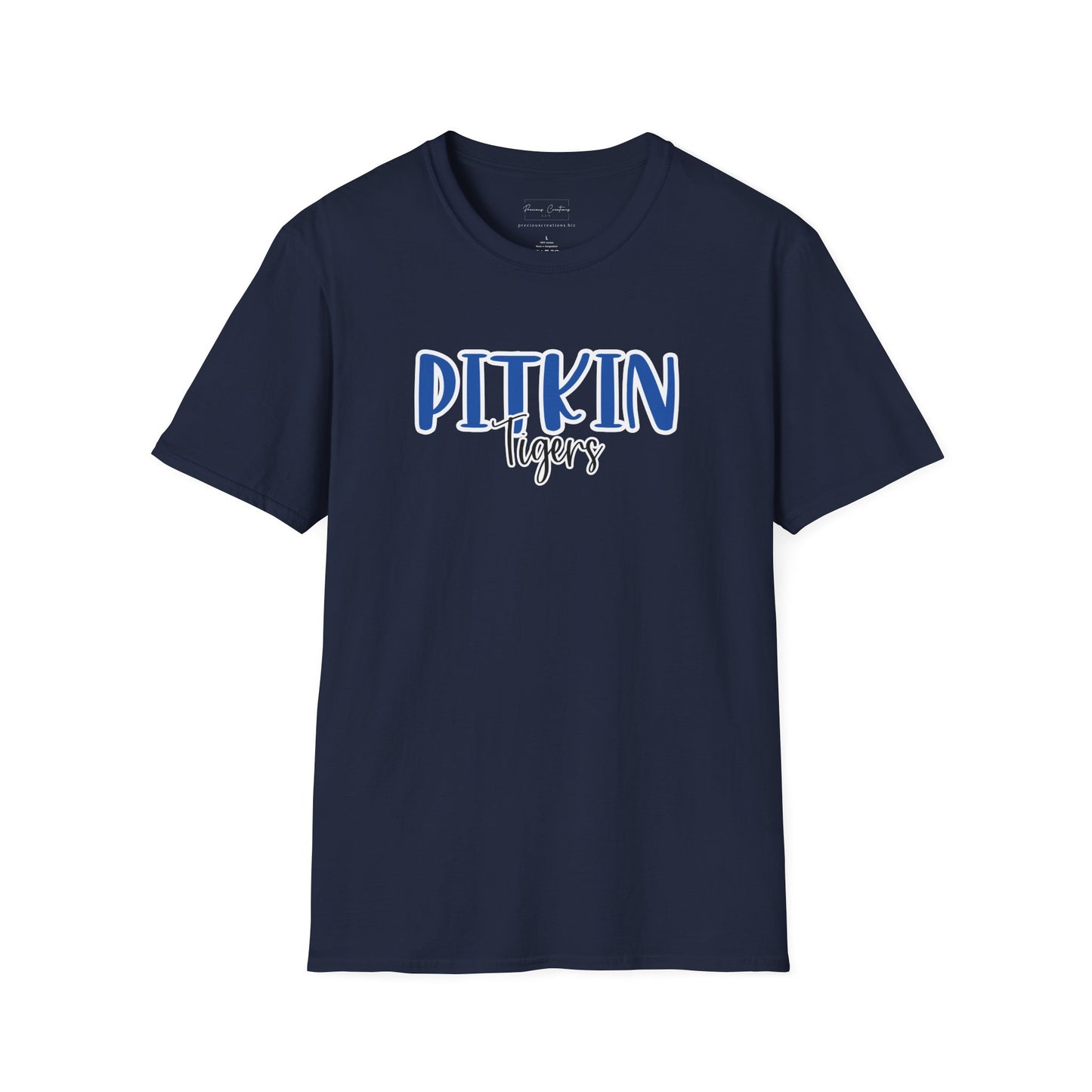 Gildan Pitkin Tigers Style 2 Unisex Softstyle T-Shirt, Cute Graphic Tee, Team Spirit Shirt, Casual Wear, Gift for Fans