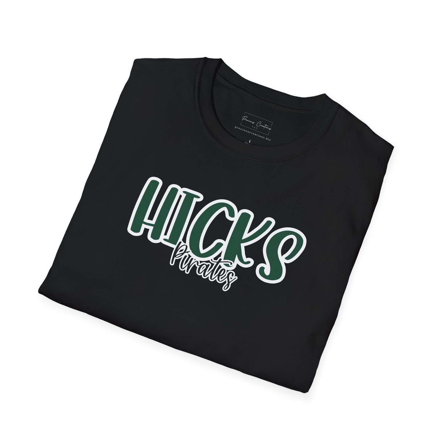Gildan Hicks Pirates Style 2 Unisex Softstyle T-Shirt, Cute Graphic Tee, Team Spirit Shirt, Casual Wear, Gift for Fans