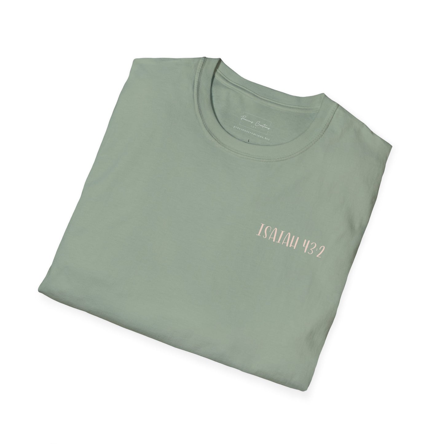 Gordy Fundraiser- Gildan Isaiah 43:2 Unisex Softstyle T-Shirt, Eco-Friendly Tee, Casual Wear, Gift for Nature Lovers, Ocean Theme Shirt, Inspirational Quote Top