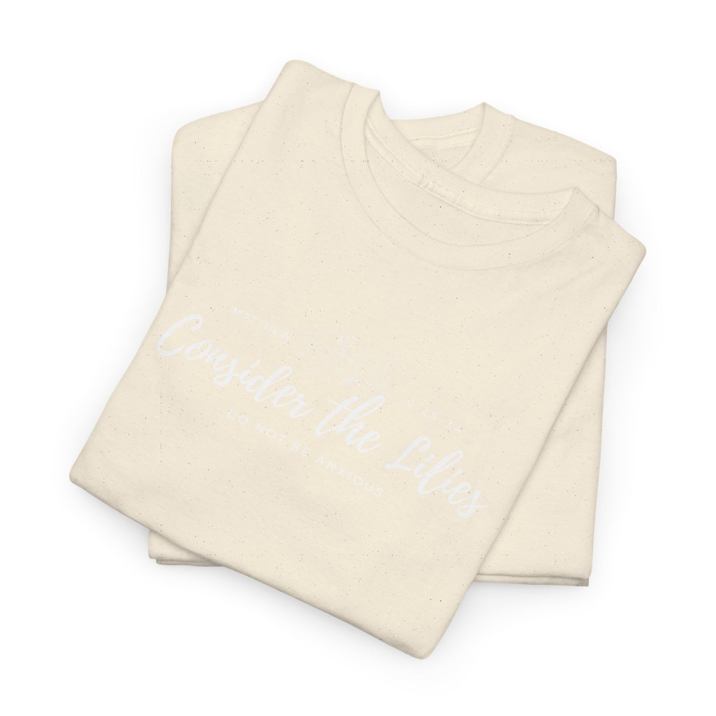 Gildan Unisex Heavy Cotton Tee with 'Consider the Lilies' Design | Casual Wear, Gifts, Inspirational Apparel, Everyday Comfort