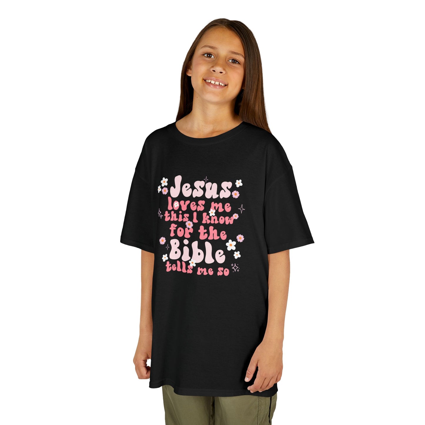 Gildan Jesus Loves Me Kids Bible Tee, Cute Christian T-Shirt for Children, Faith-Based Outfit, Jesus Loves Me Kids Clothing, Religious Gift