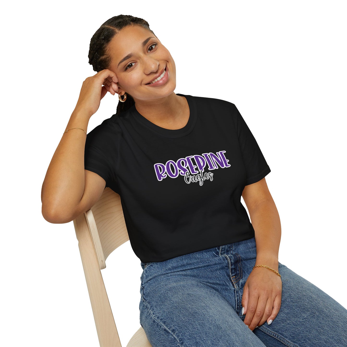 Gildan Rosepine Eagles Style 2 Unisex Softstyle T-Shirt, Cute Graphic Tee, Team Spirit Shirt, Casual Wear, Gift for Fans