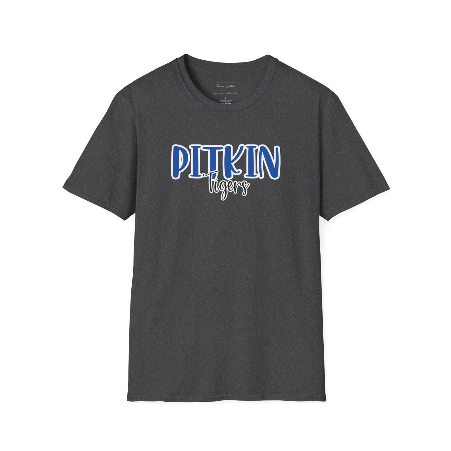 Gildan Pitkin Tigers Style 2 Unisex Softstyle T-Shirt, Cute Graphic Tee, Team Spirit Shirt, Casual Wear, Gift for Fans