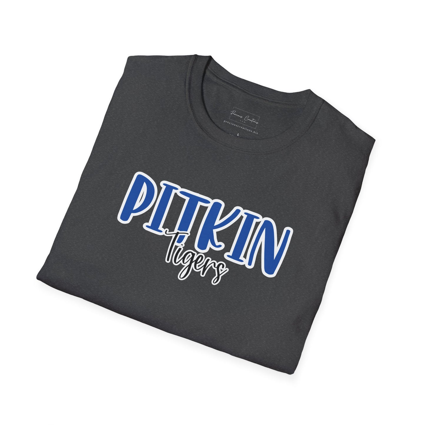 Gildan Pitkin Tigers Style 2 Unisex Softstyle T-Shirt, Cute Graphic Tee, Team Spirit Shirt, Casual Wear, Gift for Fans