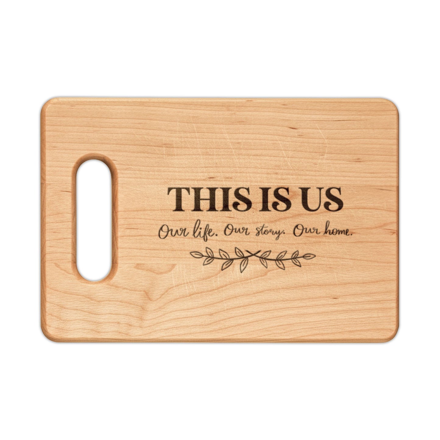 Personalized Wooden Cutting Board - "This Is Us" Engraved Kitchen Decor