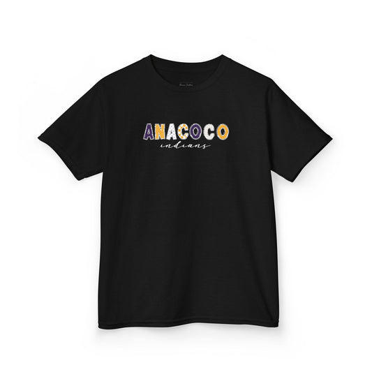 Gildan Kids Heavy Cotton Tee with Anacoco Indians Design, Cute Children's T-Shirt, School Spirit Apparel, Gift for Young Fans, Sporty Kids Wear