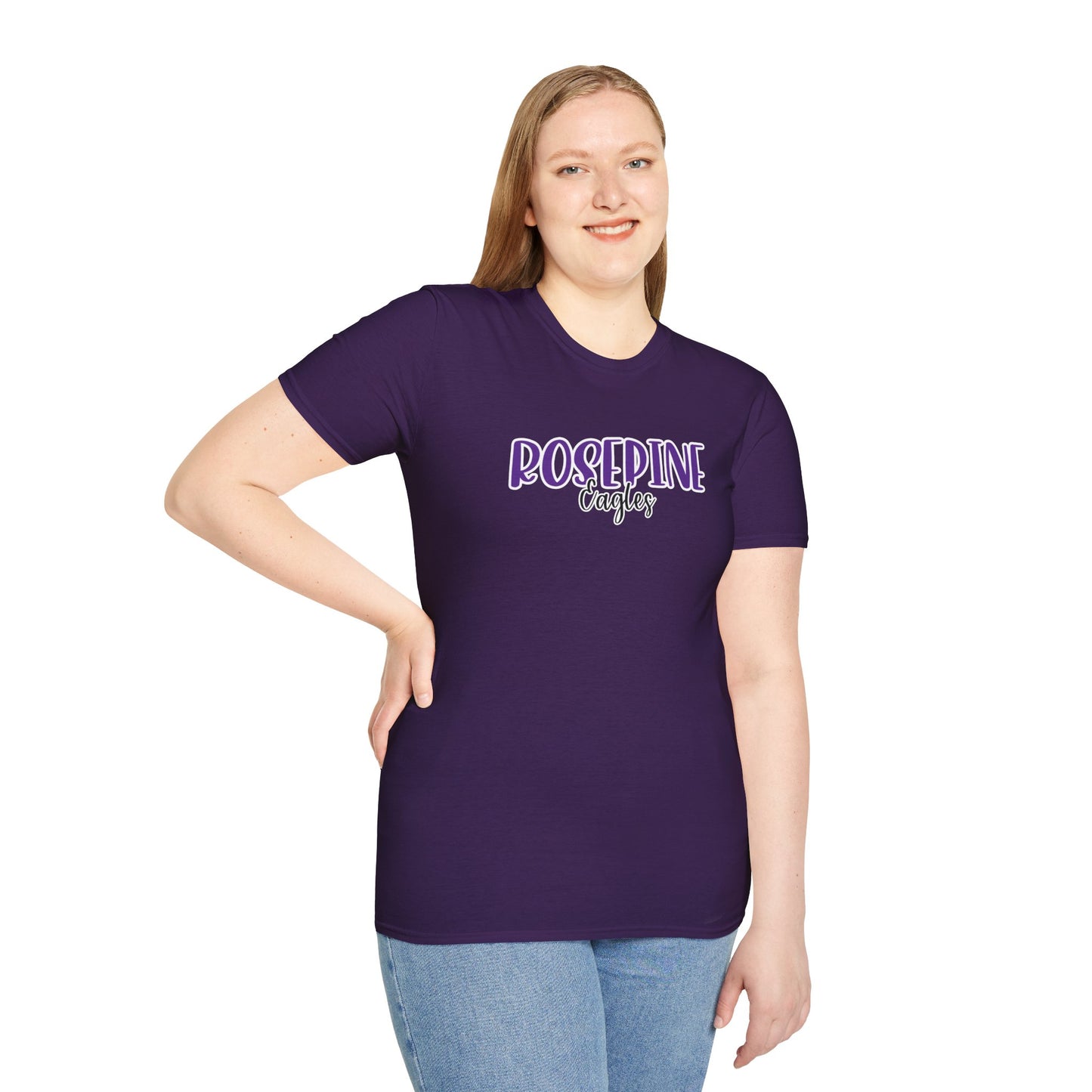 Gildan Rosepine Eagles Style 2 Unisex Softstyle T-Shirt, Cute Graphic Tee, Team Spirit Shirt, Casual Wear, Gift for Fans