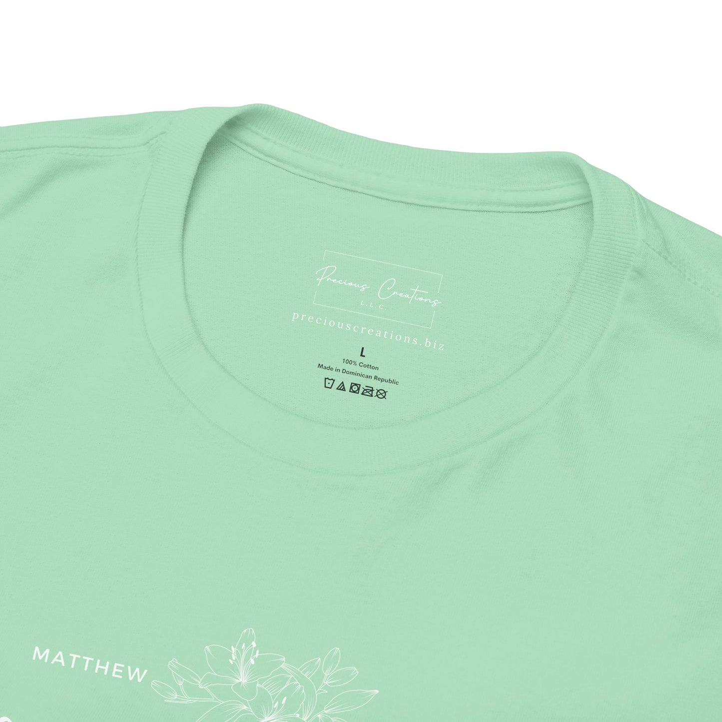 Gildan Unisex Heavy Cotton Tee with 'Consider the Lilies' Design | Casual Wear, Gifts, Inspirational Apparel, Everyday Comfort