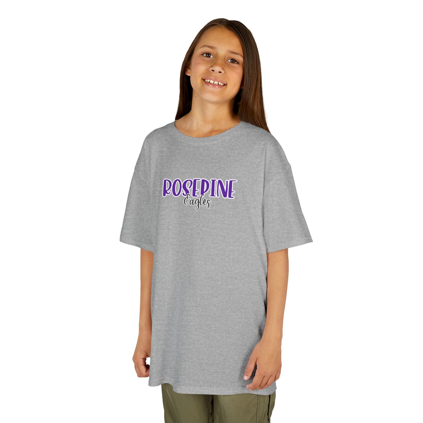 Gildan Kids Heavy Cotton Tee with Rosepine Eagles Style 2 Design, Cute Children's T-Shirt, School Spirit Apparel, Gift for Young Fans, Sporty Kids Wear