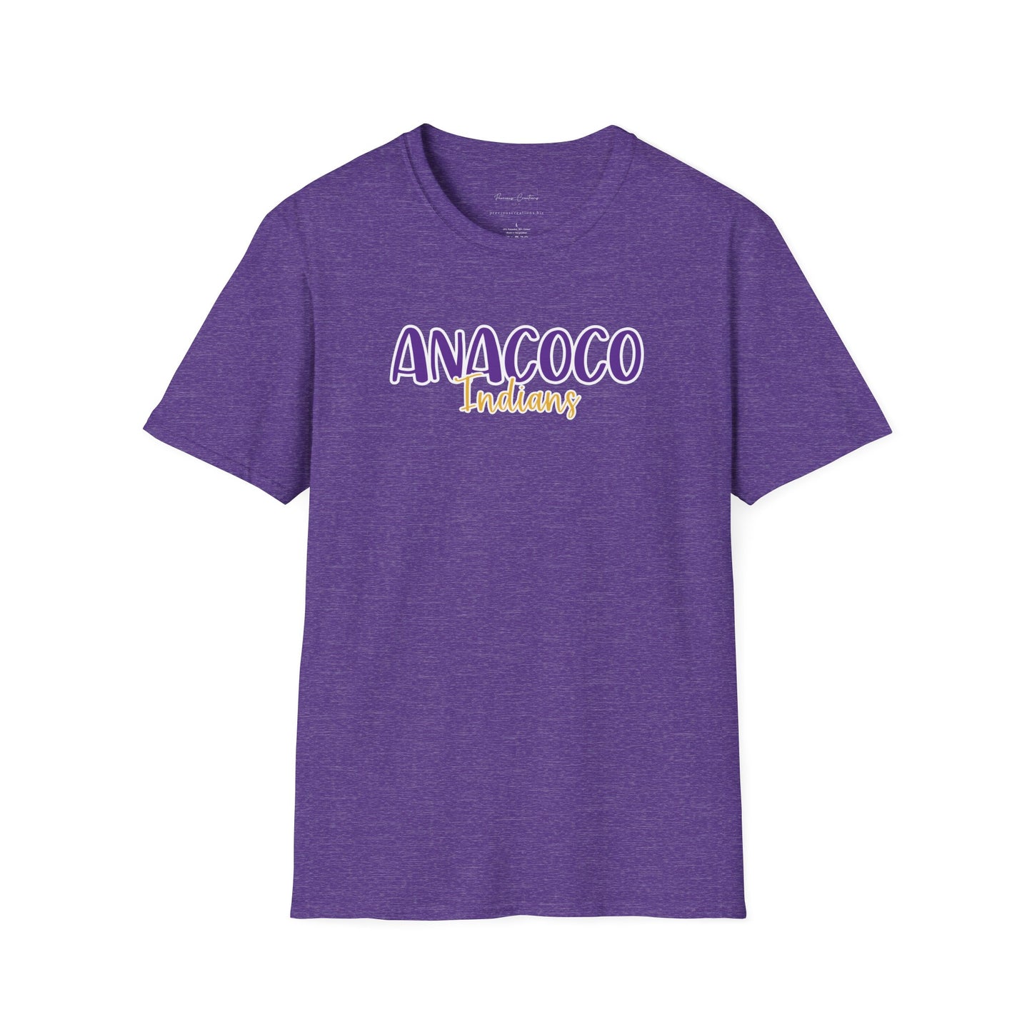 Gildan Anacoco Indians Style 2 Unisex Softstyle T-Shirt, Cute Graphic Tee, Team Spirit Shirt, Casual Wear, Gift for Fans
