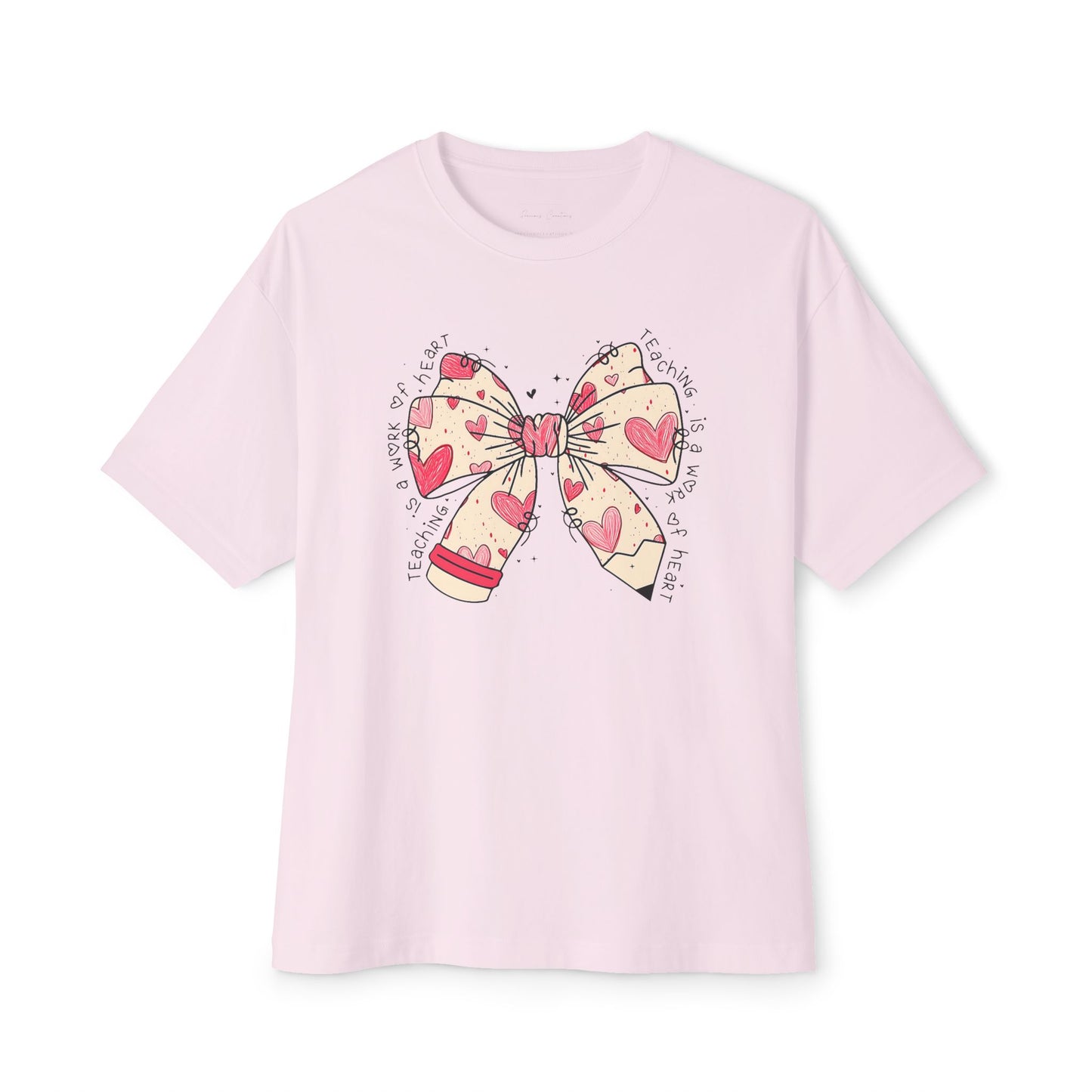 Bella + Canvas Teaching is a Work of Heart Unisex Oversized Boxy Tee