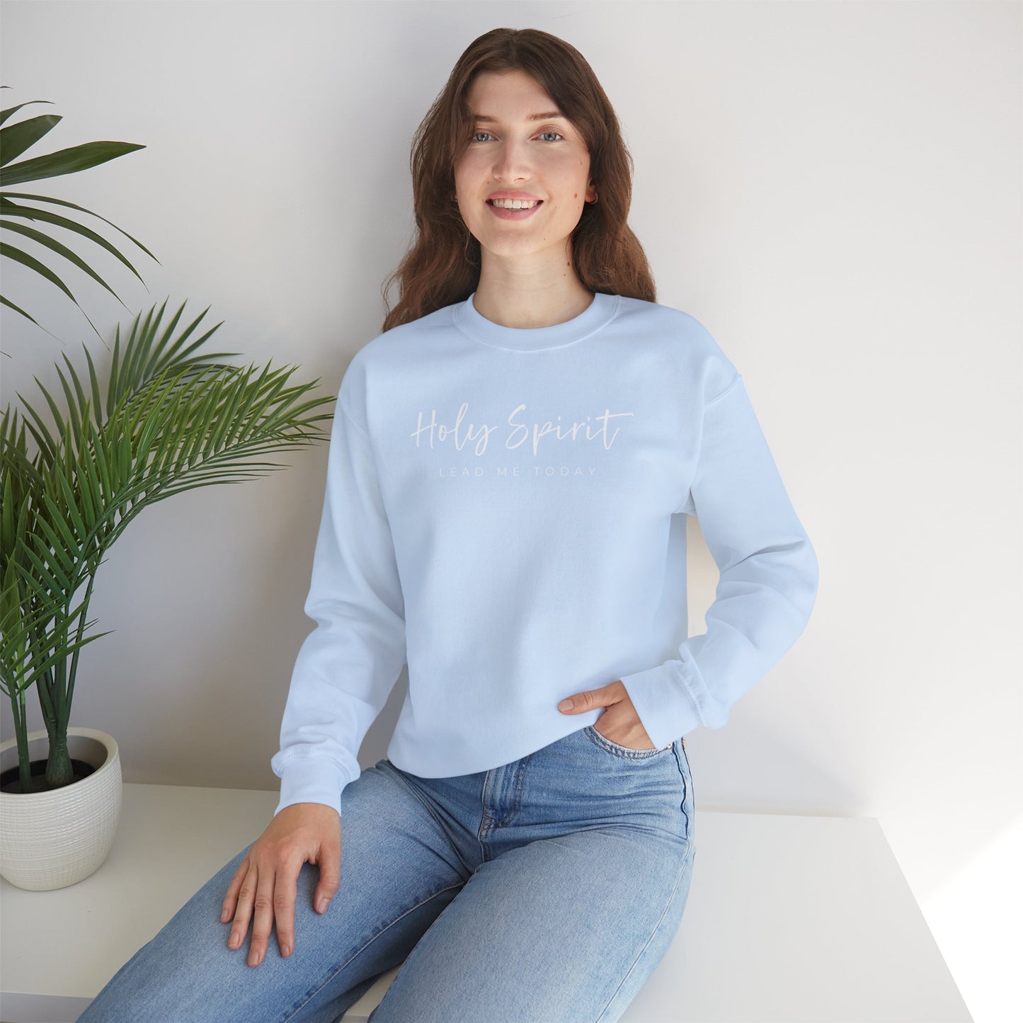 Gildan Comfortable Unisex Crewneck Sweatshirt - "Holy Spirit Lead Me Today" - Faithful Gift, Cozy Wear, Inspirational Apparel, Spiritual [...]