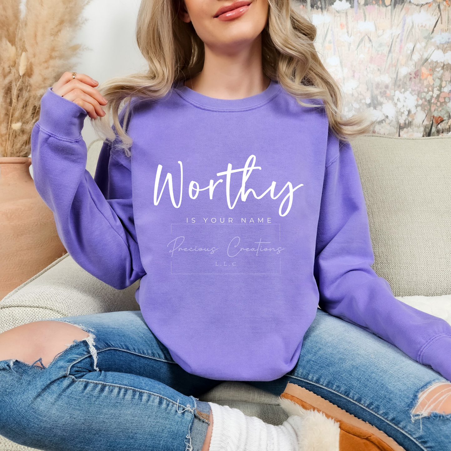 Worthy is Your Name Comfort Colors Crewneck