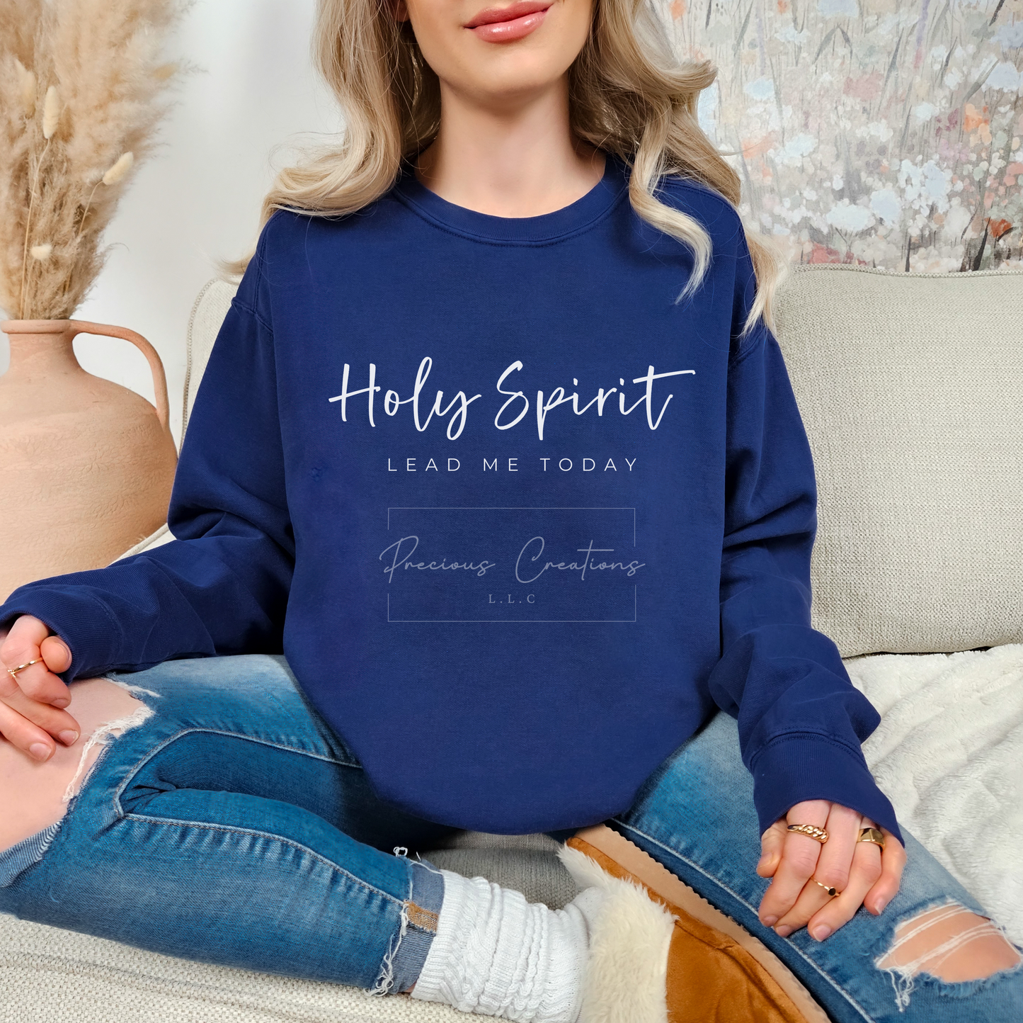Holy Spirit Lead Me Today Comfort Colors Crewneck
